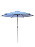 9Ft Umbrella Ice Blue Stripe Ice Blue Stripe Metal