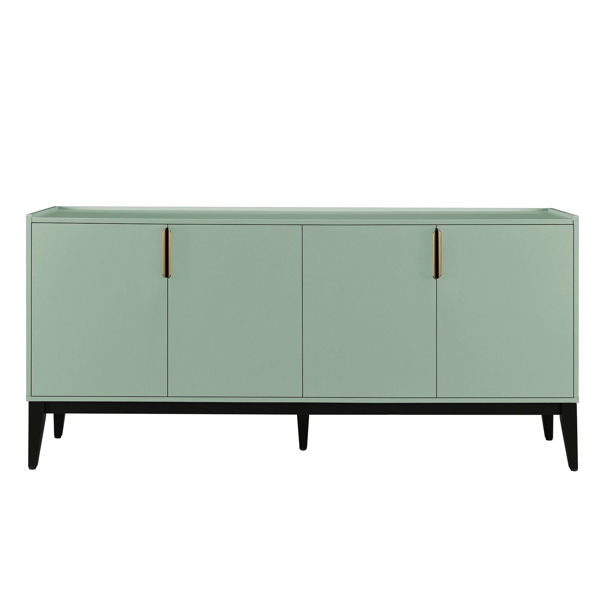 Storage Cabinet Sideboard Wooden Cabinet With 4 Doors For Hallway, Entryway, Living Room, Adjustable Shelf Green Solid Wood Mdf