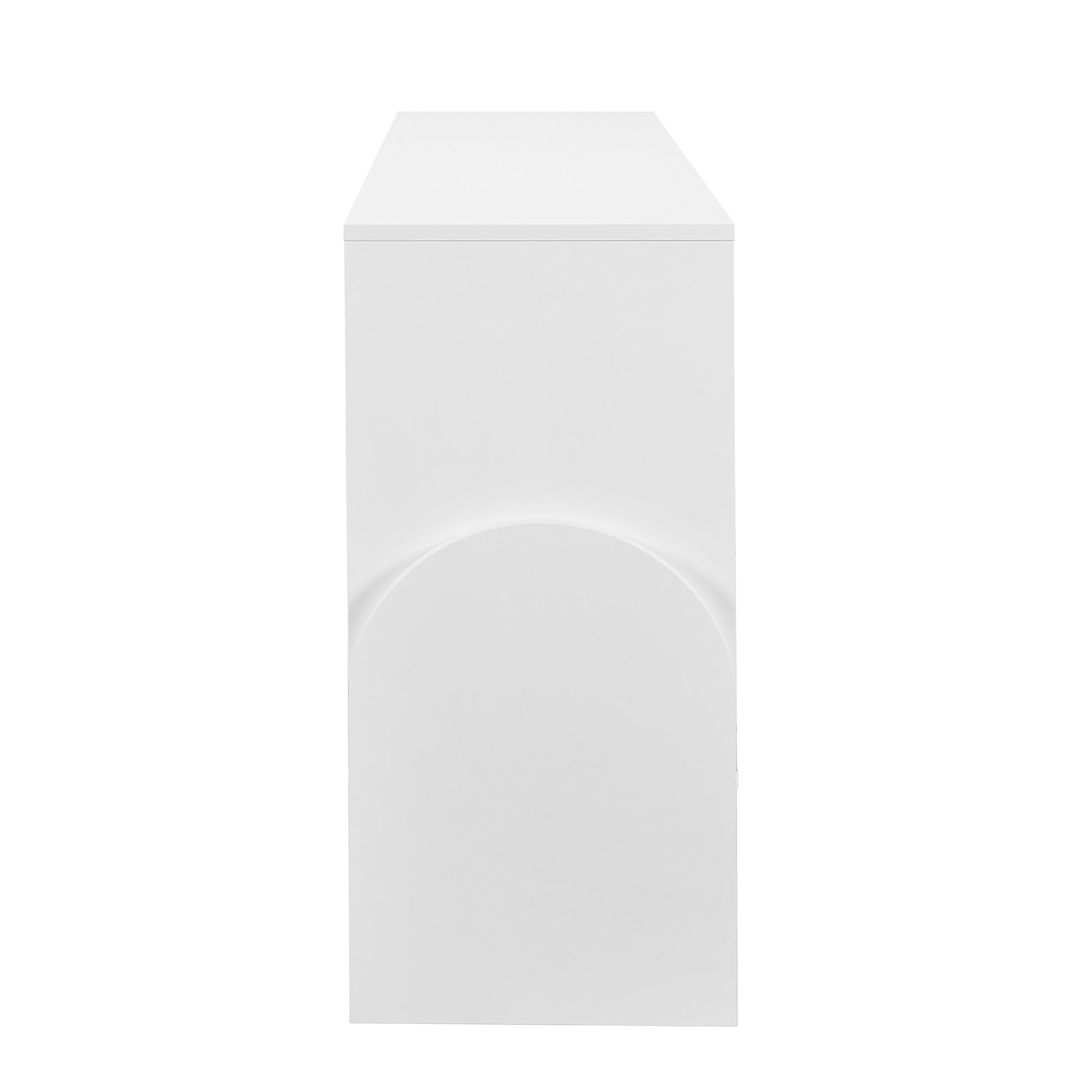 Four Door Metal Handle Storage Cabinet, Suitable For Study, Living Room, Adjustable Shelf White Solid Wood Mdf