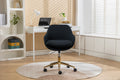 046 Mesh Fabric Home Office 360 Swivel Chair Adjustable Height With Gold Metal Base,Black Solid Black Office Sponge Wipe Clean Modern Office Chairs Tufted Back Foam Adjustable Height Fabric Mesh