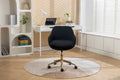 046 Mesh Fabric Home Office 360 Swivel Chair Adjustable Height With Gold Metal Base,Black Solid Black Office Sponge Wipe Clean Modern Office Chairs Tufted Back Foam Adjustable Height Fabric Mesh