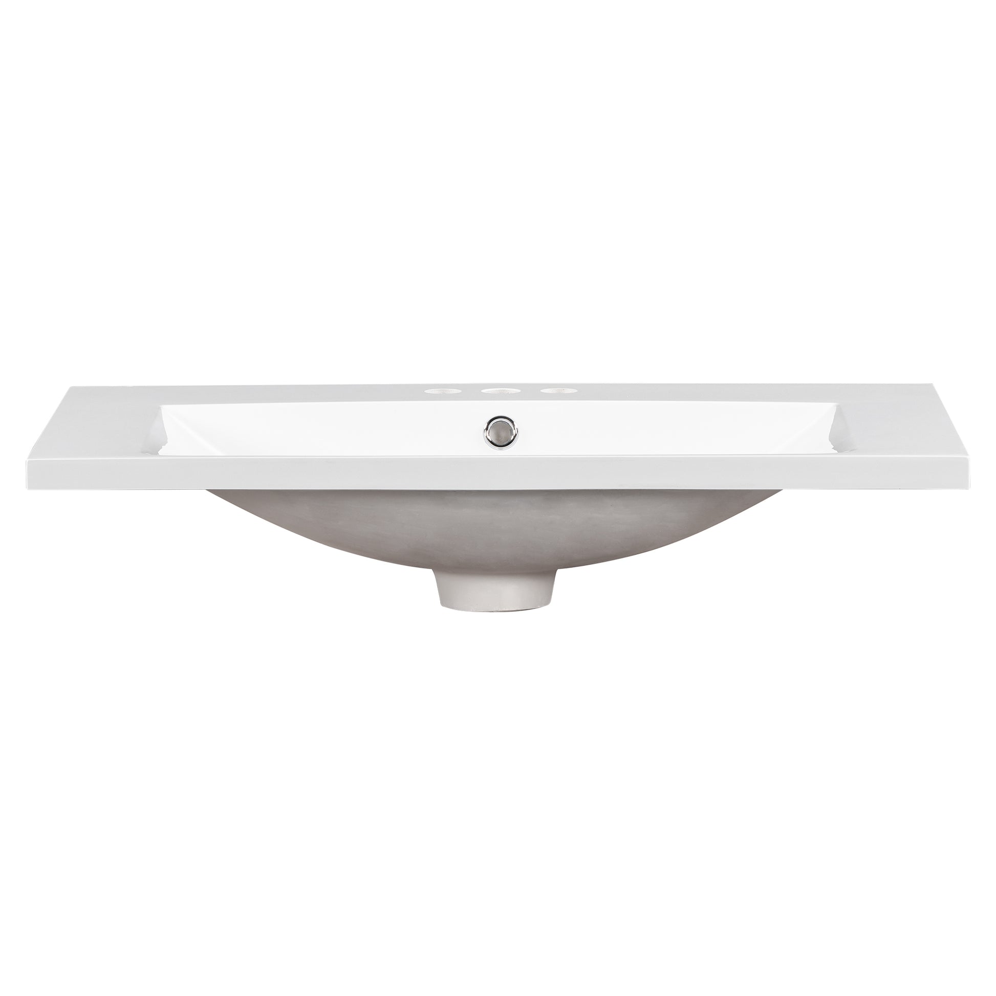 30" Single Bathroom Basin Sink, Vanity Top Only, 3 Faucet Holes, Resin White Resin