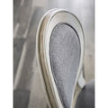 Set Of 2 Padded Gray Fabric Dining Chairs In Antique White Finish Solid Antique White Dining Room Dining Chairs Wood Fabric
