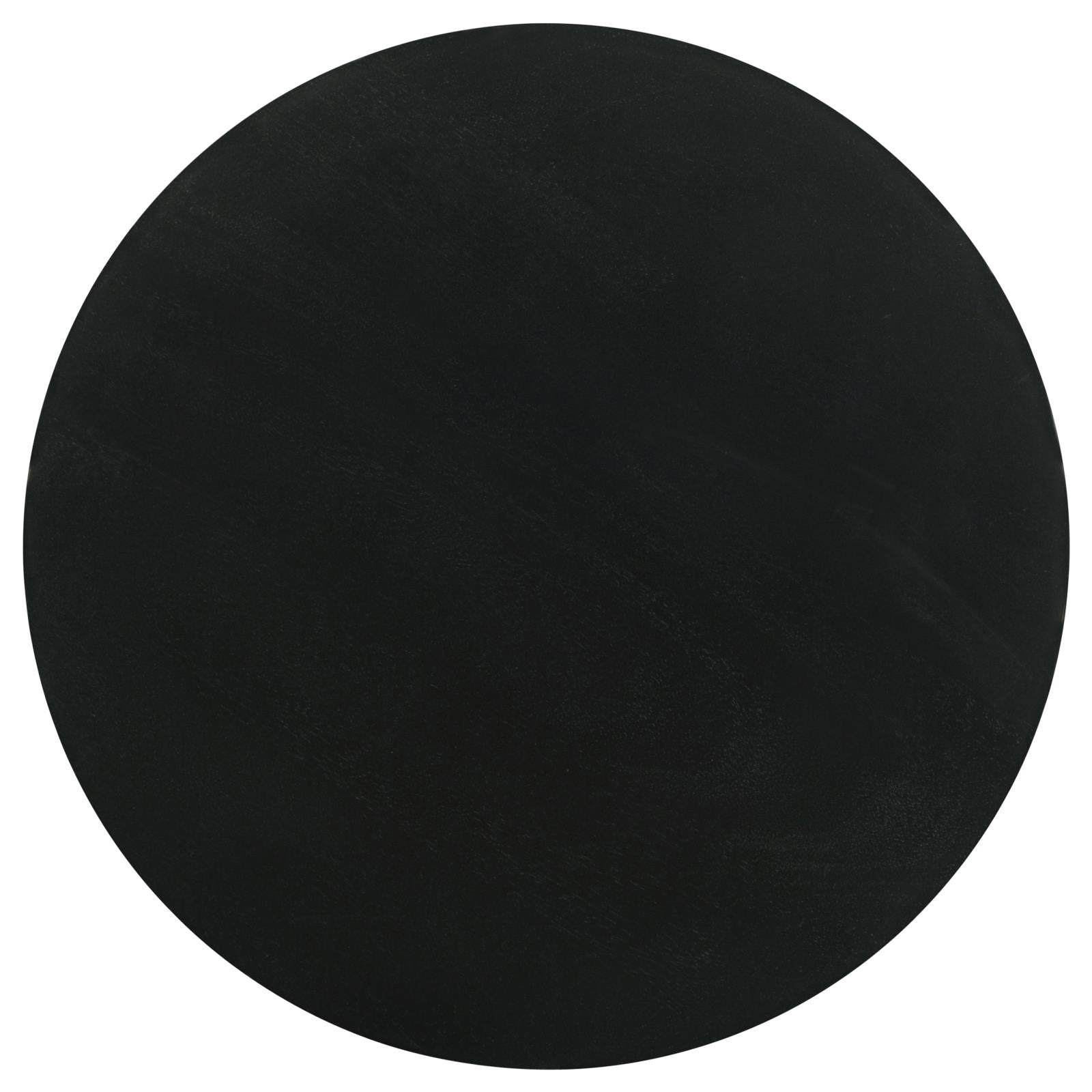 Black Stain Pedestal Accent Table Black Primary Living Space Farmhouse,Rustic Mango Round Coffee & End Tables Wood Pedestal