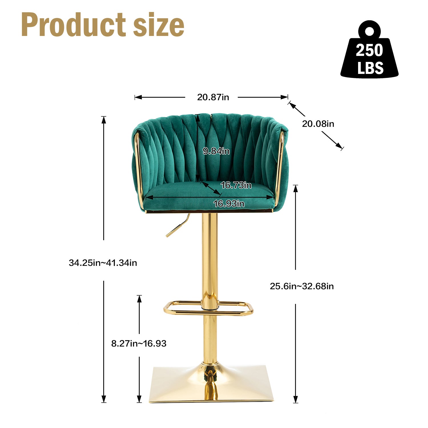 Coolmore Vintage Bar Stools With Back And Footrest Counter Height Dining Chairs 2Pc Set Emerald Metal