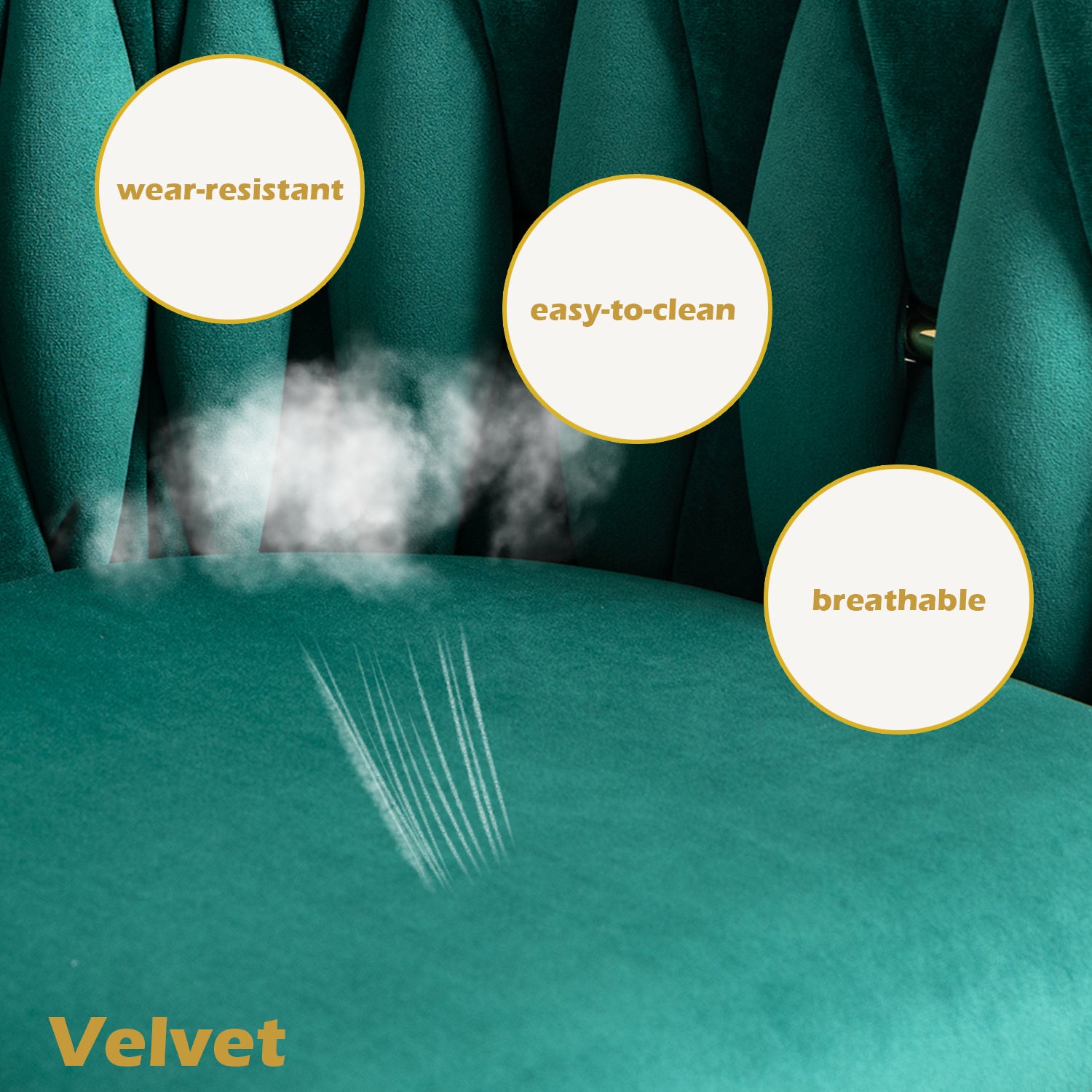 Coolmore Vintage Bar Stools With Back And Footrest Counter Height Dining Chairs 2Pc Set Emerald Metal