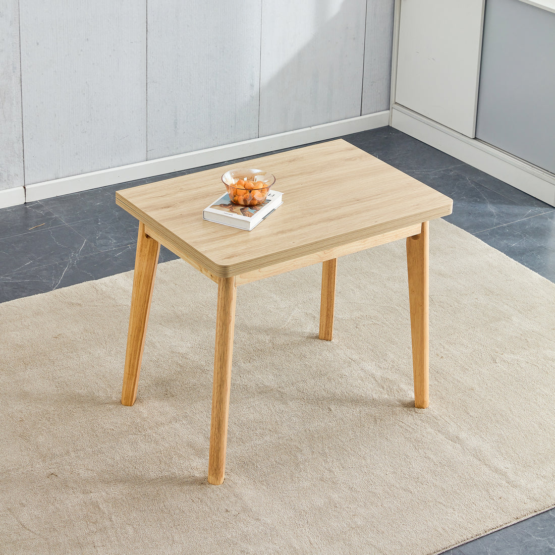 Wooden Foldable Table, Rubber Wood Leg Mfc Tabletop, Foldable Computer Desk, Foldable Office Desk, Suitable For Restaurants, Living Rooms, Terraces, Kitchens Wood Wood