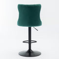 Swivel Velvet Barstools Adjusatble Seat Height From 25 33 Inch,17.7Inch Base, Modern Upholstered Bar Stools With Backs Comfortable Tufted For Home Pub And Kitchen Island,Green,Set Of 2,Sw1812Gn Green Dining Room American Design Foam Velvet