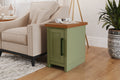 Vineyard 14 Inch Chairside Table, No Assembly Required, Sage Green And Fruitwood Finish Green Primary Living Space Coastal,Farmhouse Freestanding Poplar Rectangular Coffee & End Tables Wood