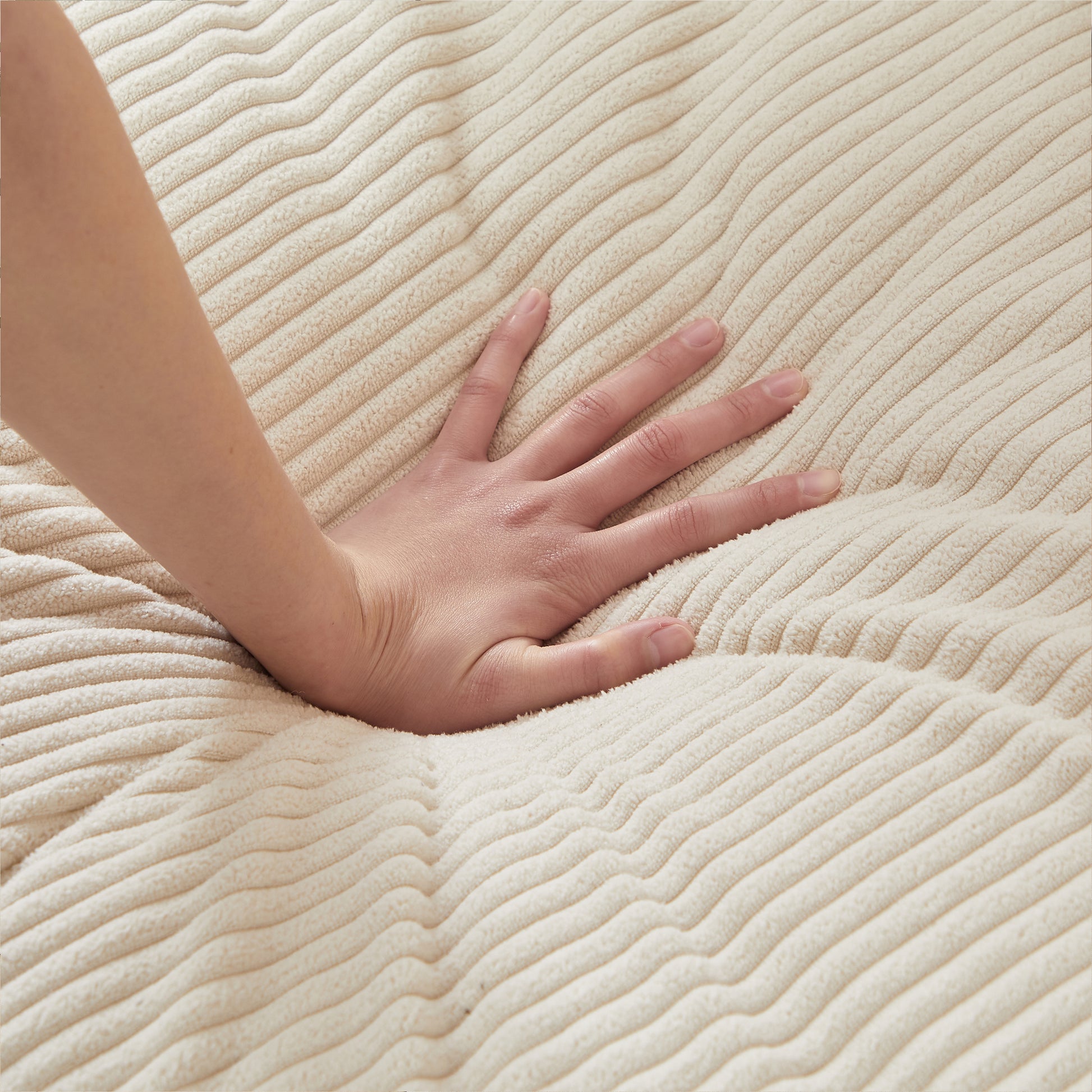 38"W Oversized Swivel Chair With Moon Storage Ottoman For Living Room, Modern Accent Round Loveseat Circle Swivel Barrel Chairs For Bedroom Cuddle Sofa Chair Lounger Armchair, 4 Pillows,Corduroy Beige Foam Corduroy