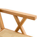 Solid Wood Imitation Rattan Rocking Chair Allows You To Relax Quietly Indoors And Outdoors, Enhancing Your Sense Of Relaxation, Suitable For Balconies, Gardens, And Camping Sites Natural Wood Solid