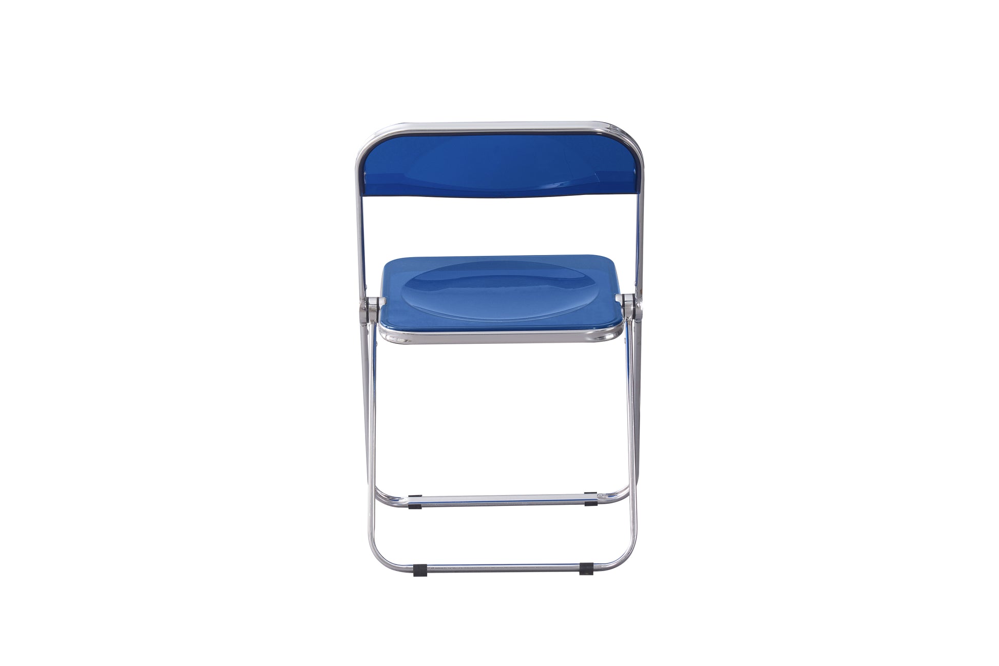 Blue Clear Transparent Folding Chair Chair Pc Plastic Living Room Seat Zdy Lan 2 Blue Steel