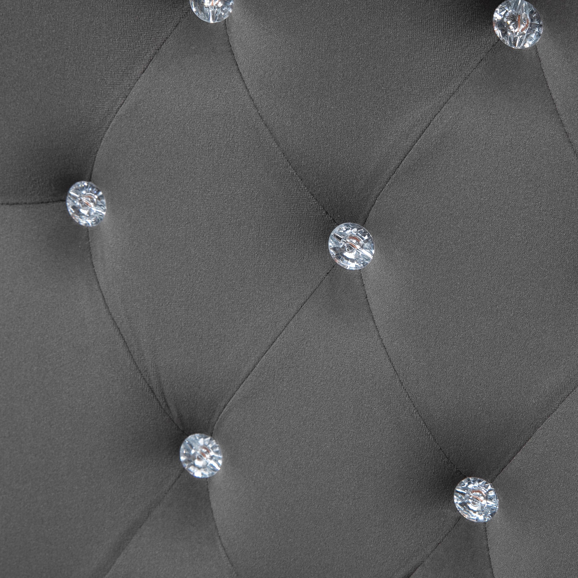 Vinsetto Home Office Chair, Velvet Computer Chair, Button Tufted Desk Chair With Swivel Wheels, Adjustable Height, And Tilt Function, Dark Gray Gray Polyester