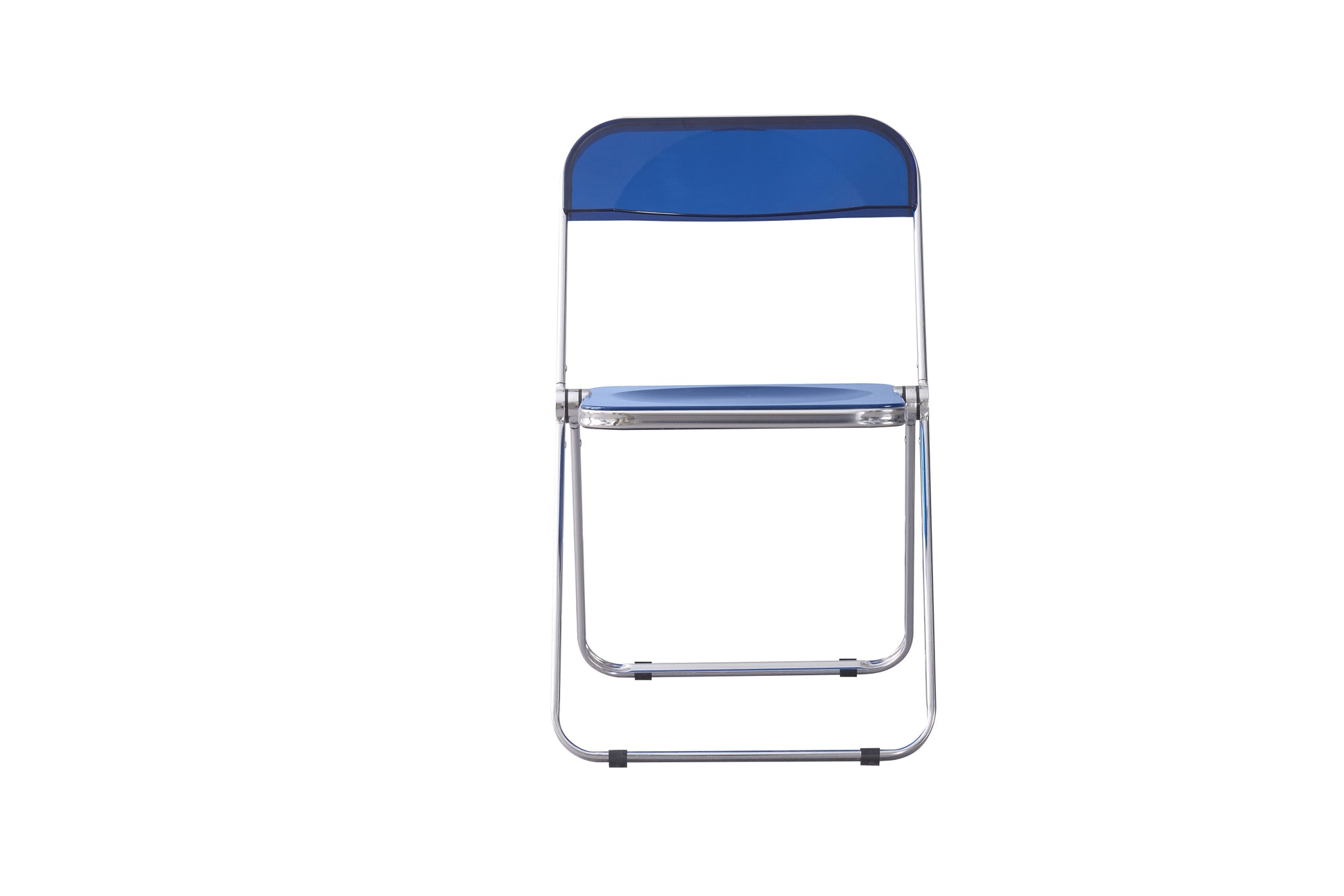 Blue Clear Transparent Folding Chair Chair Pc Plastic Living Room Seat Zdy Lan 2 Blue Steel