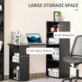 Homcom Modern Home Office Desk With 6 Tier Storage Shelves, 47