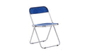 Blue Clear Transparent Folding Chair Chair Pc Plastic Living Room Seat Zdy Lan 2 Blue Steel