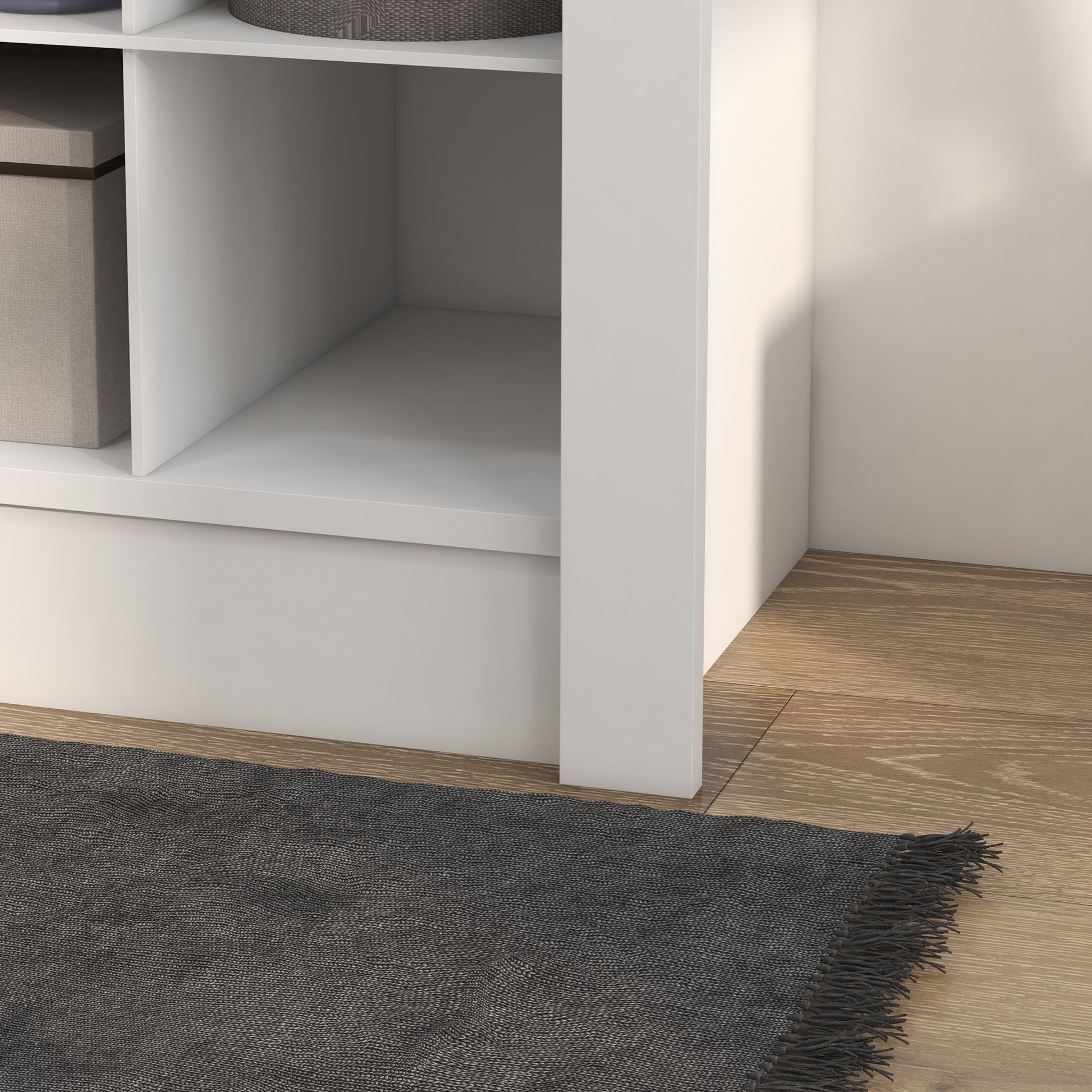 Homcom 58" Tall Shoe Cabinet For Entryway, Narrow Shoe Rack Storage Organizer With Open Cubes And Adjustable Shelves For 27 Pairs Of Shoes, White White Particle Board