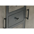 55 Inch Industrial Style Sideboard Console With 2 Cabinets, Iron Handles, Matte Gray Mango Wood Gray Metal & Wood