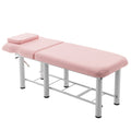 Professioanl Massage Tablebackrest Adjustable, Removable Headrest, Bottom Shelf Storagememory Foam Layer Salon Bed,Pink Pink Pu