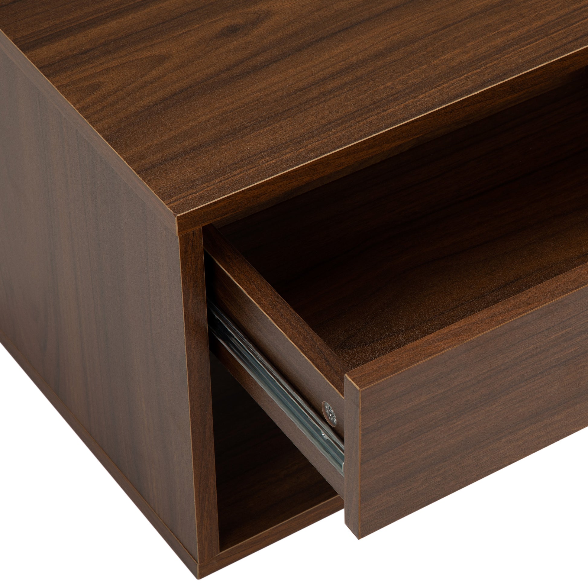 Wall Mounted Bedside Table Set Of Two Walnut Color Walnut Particle Board