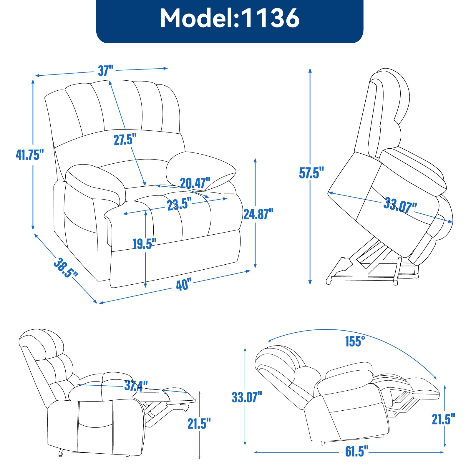 23" Seat Width And High Back Large Size Beige Chenille Power Lift Recliner Chair With 8 Point Vibration Massage And Lumbar Heating Beige Power Push Button Medium Firm Pillow Back Heavy Duty Pillow