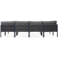 6 Pieces Aluminum Patio Furniture Set, Modern Metal Outdoor Conversation Set Sectional Sofa With Removable Olefin Extra Thick Cushions 5.9