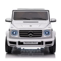 Licensed Mercedes Benz G500,24V Kids Ride On Toy 2.4G W Parents Remote Control,Electric Car For Kids,Three Speed Adjustable,Power Display, Usb,Mp3 ,Bluetooth,Led Light,Three Point Safety Belt White Plastic