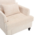 Coolmore Wood Frame Armchair, Modern Accent Chair Lounge Chair For Living Room,Tufted Club Chair, Mid Century Modern Arm Chairs With Studded, Solid Wood Frame, For Bedroom, Reading Beige Chenille Beige Chenille 1 Seat