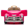 12V Kids Ride On Truck Car W Parents Control, Licensed Chevrolet 3100 Pickup,Electric Car For Kid,Vintage Modeling,3 Speeds,Led Lights,Bluetooth,Usb,High Power Up To 3.11 Mph,Age 3 Pink Polypropylene
