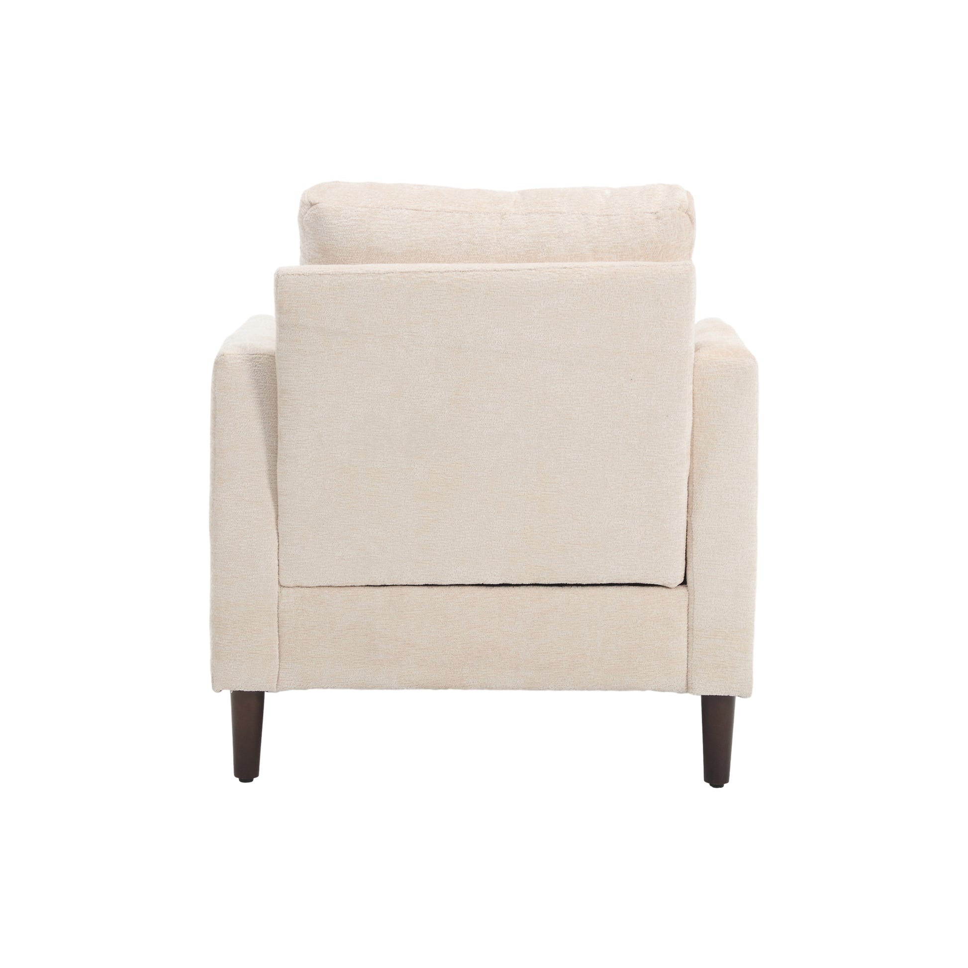Coolmore Wood Frame Armchair, Modern Accent Chair Lounge Chair For Living Room,Tufted Club Chair, Mid Century Modern Arm Chairs With Studded, Solid Wood Frame, For Bedroom, Reading Beige Chenille Beige Chenille 1 Seat