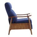 Coolmore Wood Frame Armchair, Modern Accent Chair Lounge Chair For Living Room Blue Linen