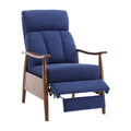 Coolmore Wood Frame Armchair, Modern Accent Chair Lounge Chair For Living Room Blue Linen