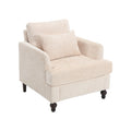 Coolmore Wood Frame Armchair, Modern Accent Chair Lounge Chair For Living Room,Tufted Club Chair, Mid Century Modern Arm Chairs With Studded, Solid Wood Frame, For Bedroom, Reading Beige Chenille Beige Chenille 1 Seat