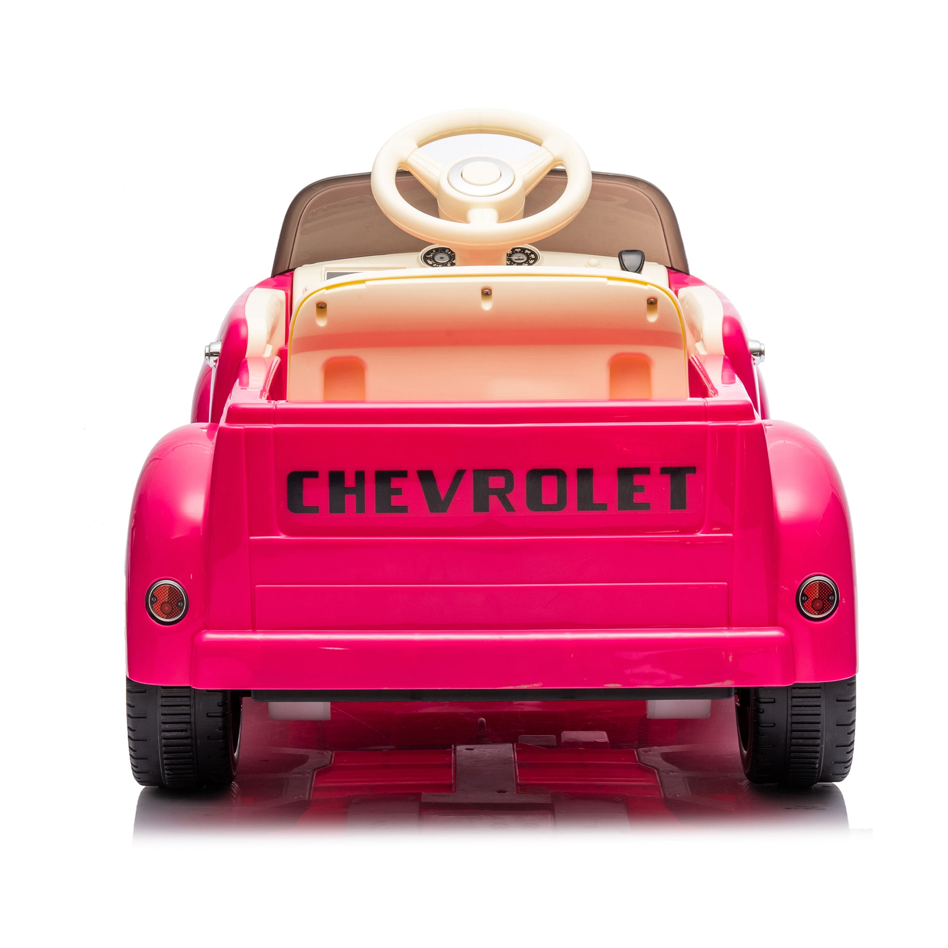 12V Kids Ride On Truck Car W Parents Control, Licensed Chevrolet 3100 Pickup,Electric Car For Kid,Vintage Modeling,3 Speeds,Led Lights,Bluetooth,Usb,High Power Up To 3.11 Mph,Age 3 Pink Polypropylene