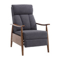 Coolmore Wood Frame Armchair, Modern Accent Chair Lounge Chair For Living Room Dark Gray Linen