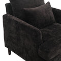 Coolmore Wood Frame Armchair, Modern Accent Chair Lounge Chair For Living Room,Tufted Club Chair, Mid Century Modern Arm Chairs With Studded, Solid Wood Frame, For Bedroom, Reading Black Chenille Black Chenille