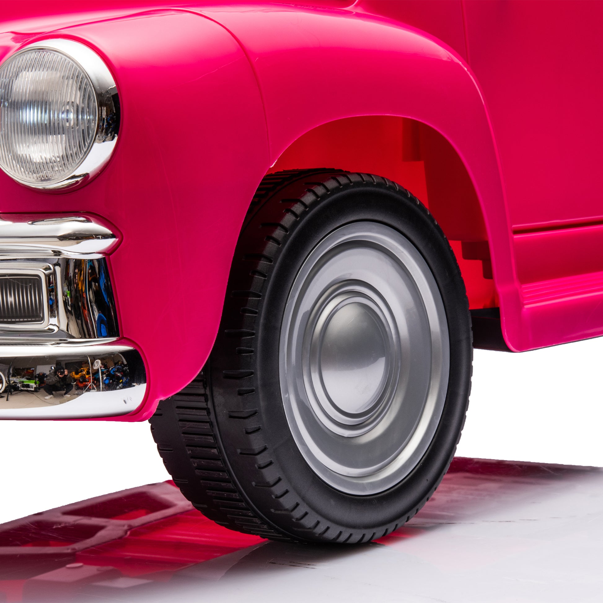 12V Kids Ride On Truck Car W Parents Control, Licensed Chevrolet 3100 Pickup,Electric Car For Kid,Vintage Modeling,3 Speeds,Led Lights,Bluetooth,Usb,High Power Up To 3.11 Mph,Age 3 Pink Polypropylene