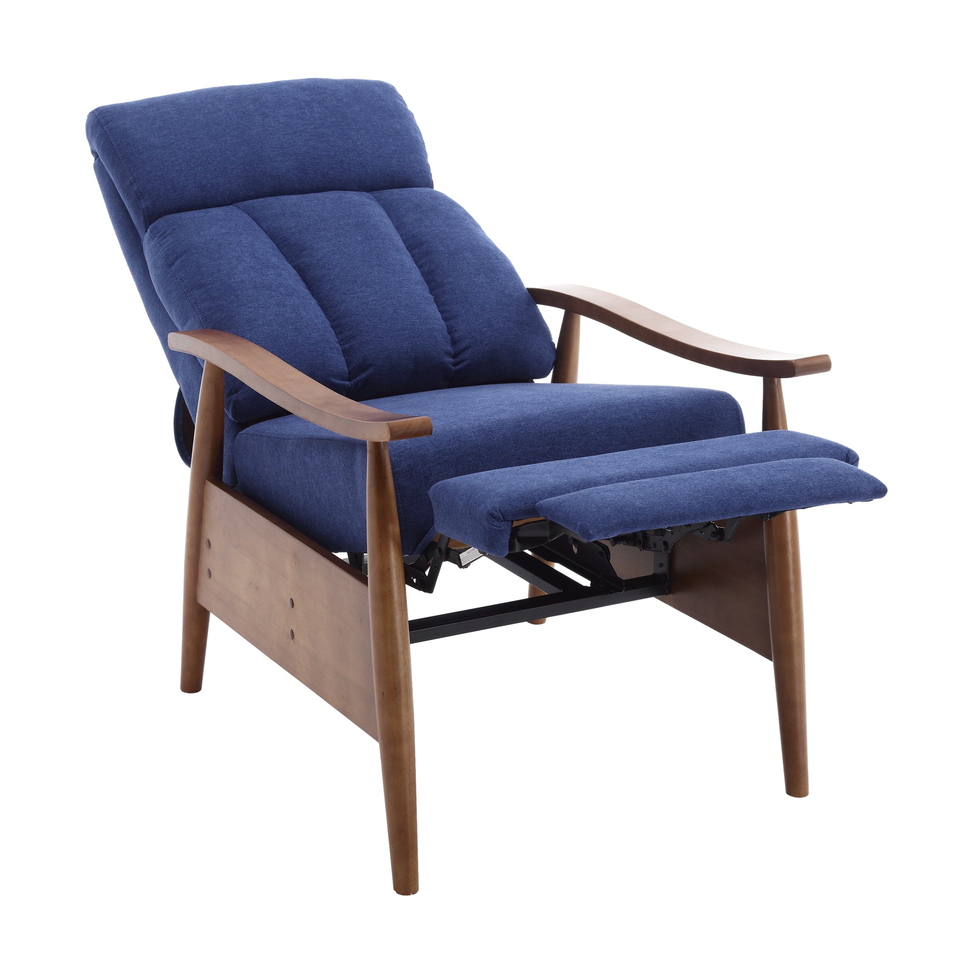 Coolmore Wood Frame Armchair, Modern Accent Chair Lounge Chair For Living Room Blue Linen