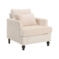 Coolmore Wood Frame Armchair, Modern Accent Chair Lounge Chair For Living Room,Tufted Club Chair, Mid Century Modern Arm Chairs With Studded, Solid Wood Frame, For Bedroom, Reading Beige Chenille Beige Chenille 1 Seat