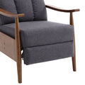 Coolmore Wood Frame Armchair, Modern Accent Chair Lounge Chair For Living Room Dark Gray Linen