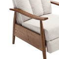 Coolmore Wood Frame Armchair, Modern Accent Chair Lounge Chair For Living Room Beige Linen