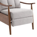 Coolmore Wood Frame Armchair, Modern Accent Chair Lounge Chair For Living Room Light Gray Linen