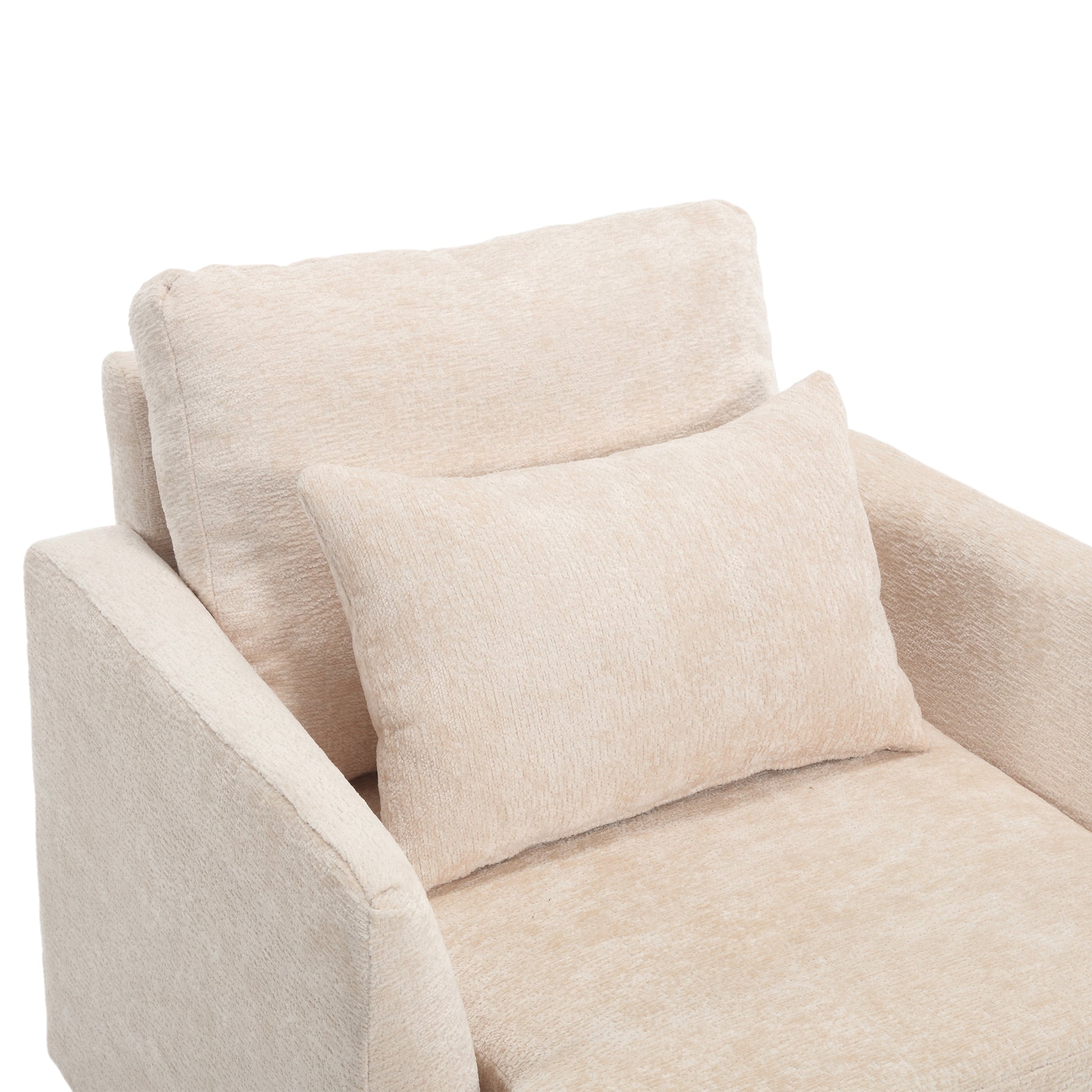 Coolmore Wood Frame Armchair, Modern Accent Chair Lounge Chair For Living Room,Tufted Club Chair, Mid Century Modern Arm Chairs With Studded, Solid Wood Frame, For Bedroom, Reading Beige Chenille Beige Chenille 1 Seat