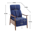 Coolmore Wood Frame Armchair, Modern Accent Chair Lounge Chair For Living Room Blue Linen