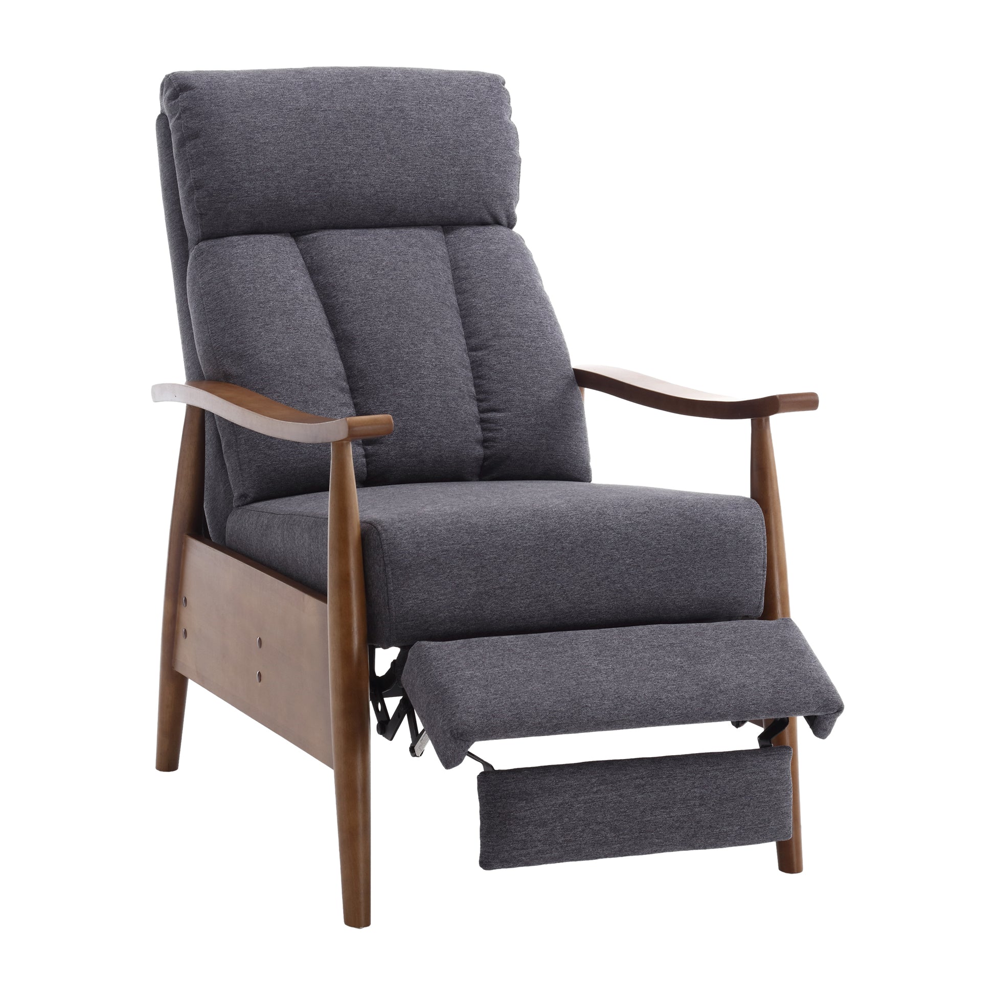 Coolmore Wood Frame Armchair, Modern Accent Chair Lounge Chair For Living Room Dark Gray Linen