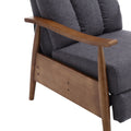 Coolmore Wood Frame Armchair, Modern Accent Chair Lounge Chair For Living Room Dark Gray Linen