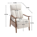 Coolmore Wood Frame Armchair, Modern Accent Chair Lounge Chair For Living Room Beige Linen