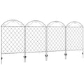 Outsunny Garden Fence, 4 Pack Steel Fence Panels, 11.4' L X 43