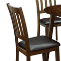 Cozy 3Pc Dining Set Round Dining Table And 2X Side Chairs Walnut, Dark Brown Transitional Solid Wood Dining Room Furniturepadded Seat Wood Walnut Brown Slat Back Seats 2 Wood Dining Room Solid Wood