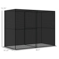 Outsunny 4' X 8' Crop Cage, Plant Protection Tent With Zippered Doors For Vegetable Garden, Backyard, Black Black Steel
